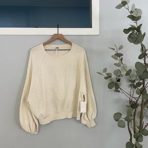 Free People My Friend Pullover Cream oversized sweater